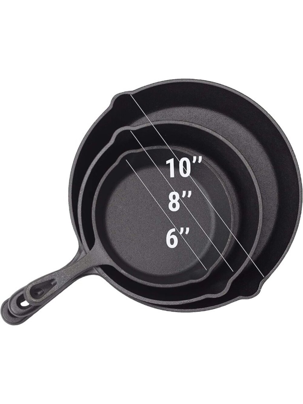 Pre-Seasoned Cast Iron Skillet Set - 3 Piece Cookware for Perfect Meals